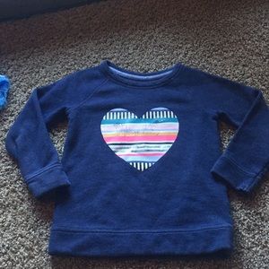 Cat & Jack Blue Long sleeve Heart sweater